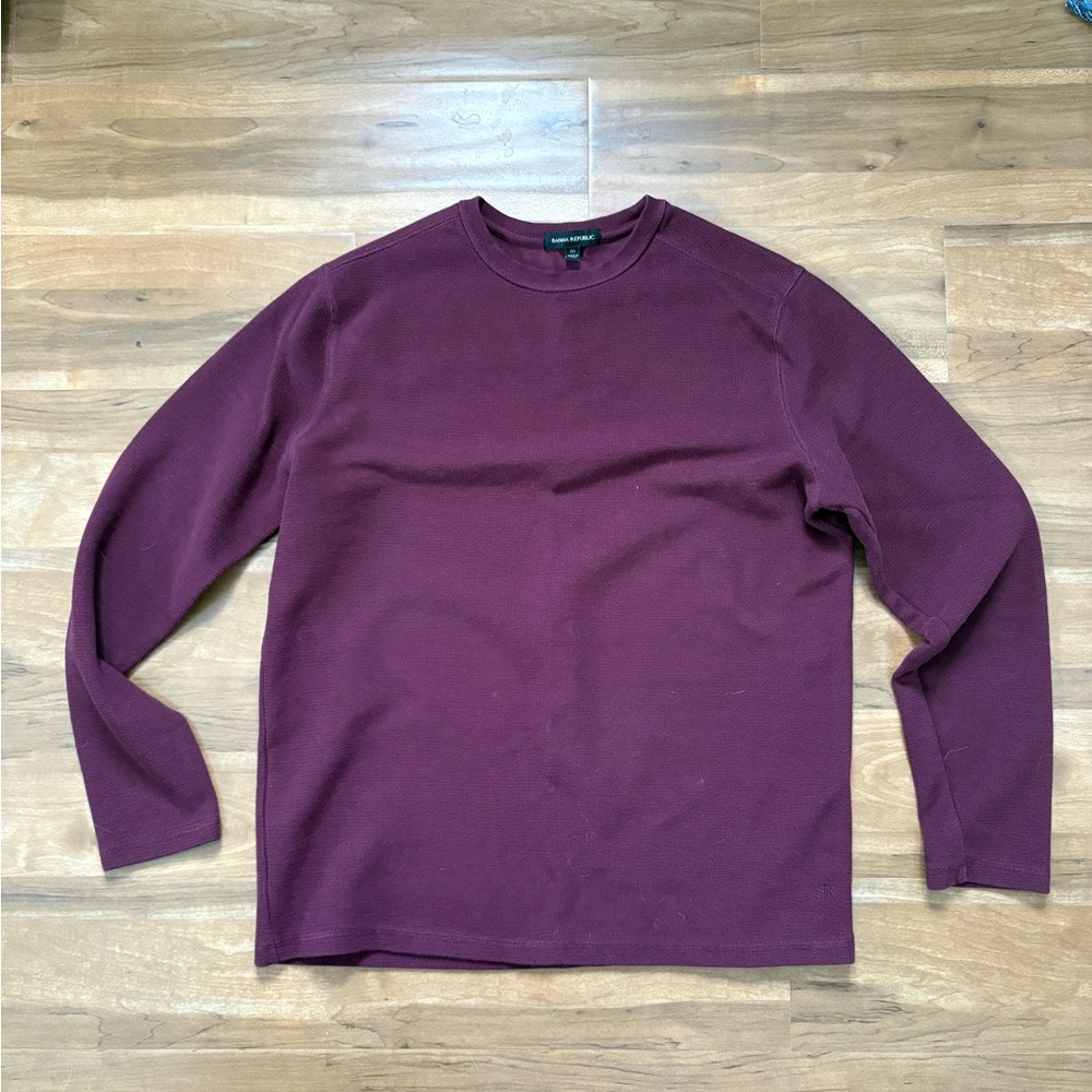 Banana Republic Men's Burgundy Red Long Sleeve Shirt Double Lined